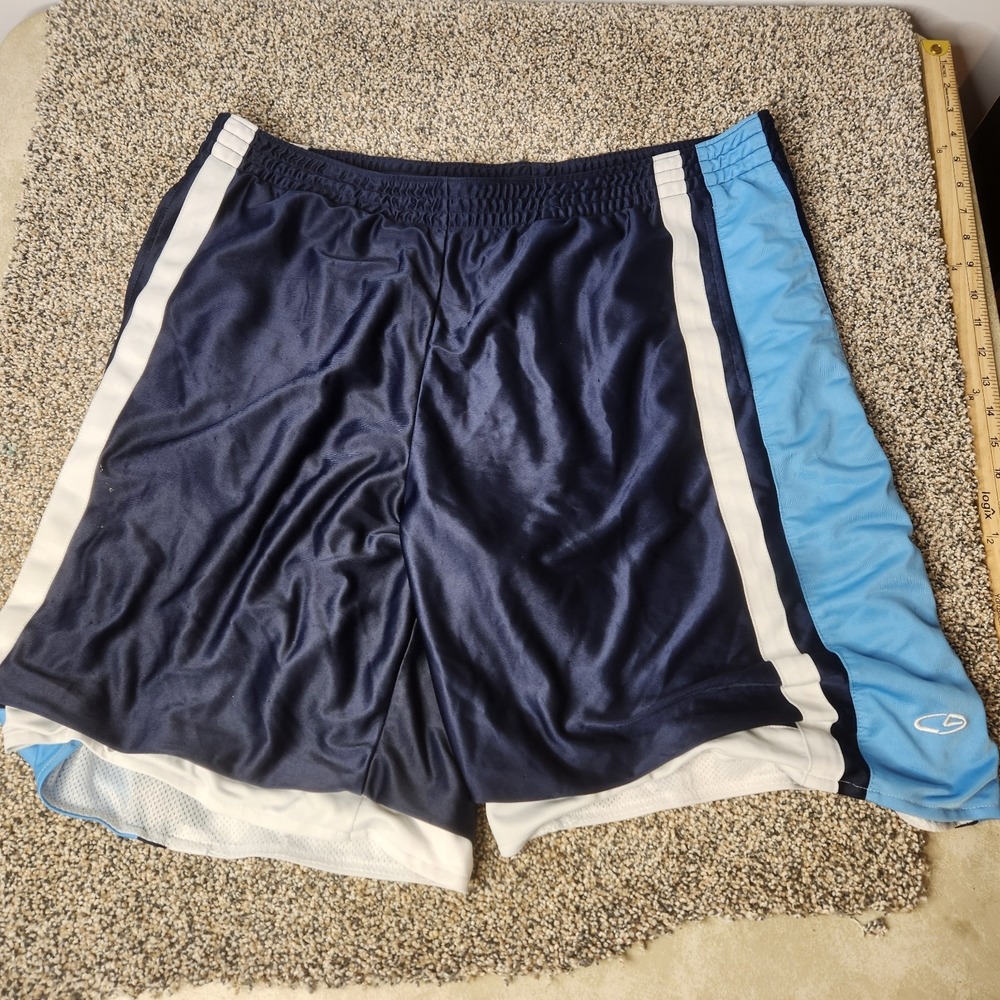 C9 Champion Mens XL Navy Blue Colorblock Mesh Lined Athletic Shorts Basketball